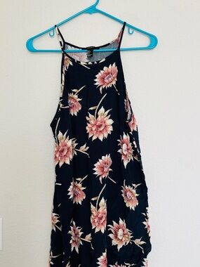 Forever 21 Black Floral High-Neck Camisole
